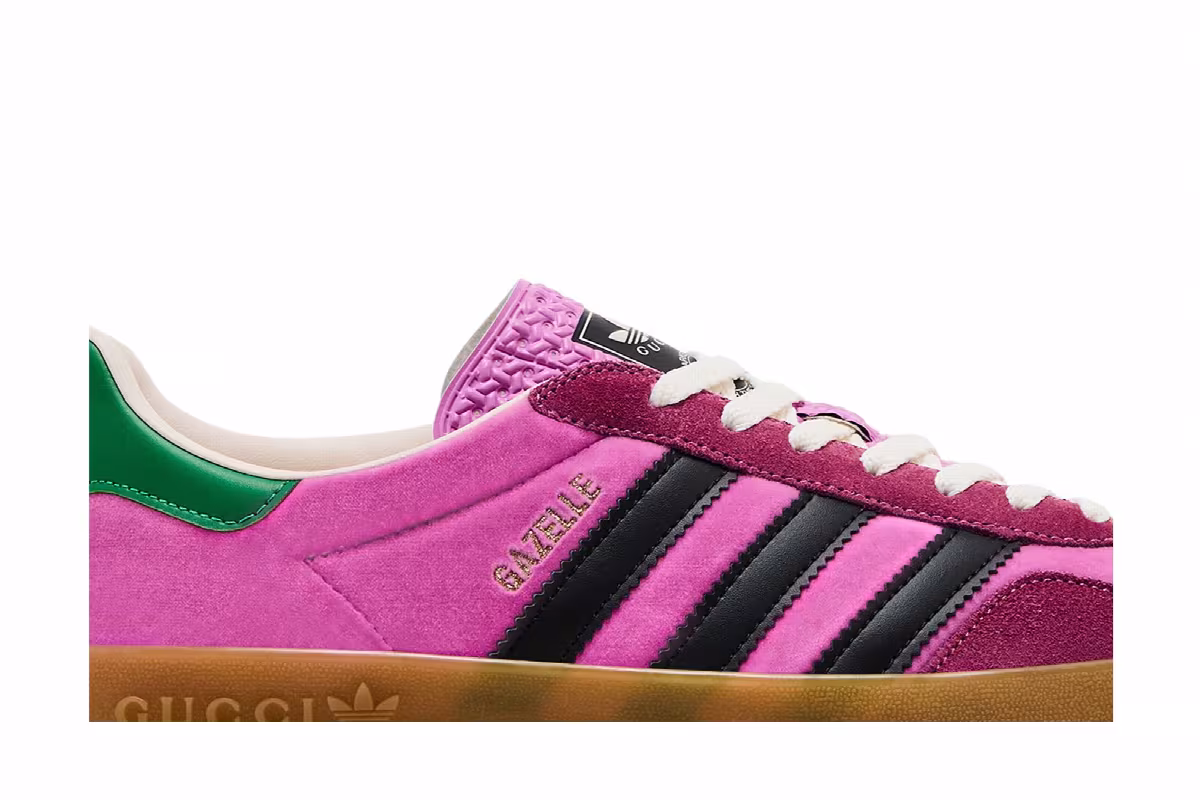 Gucci x adidas Women's Gazelle Pink Velvet, view 3
