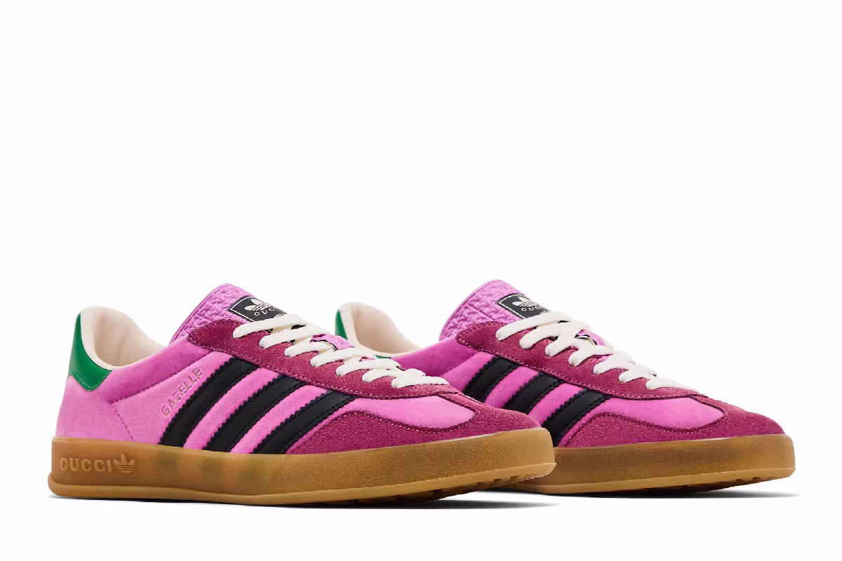 Gucci x adidas Women's Gazelle Pink Velvet, view 9