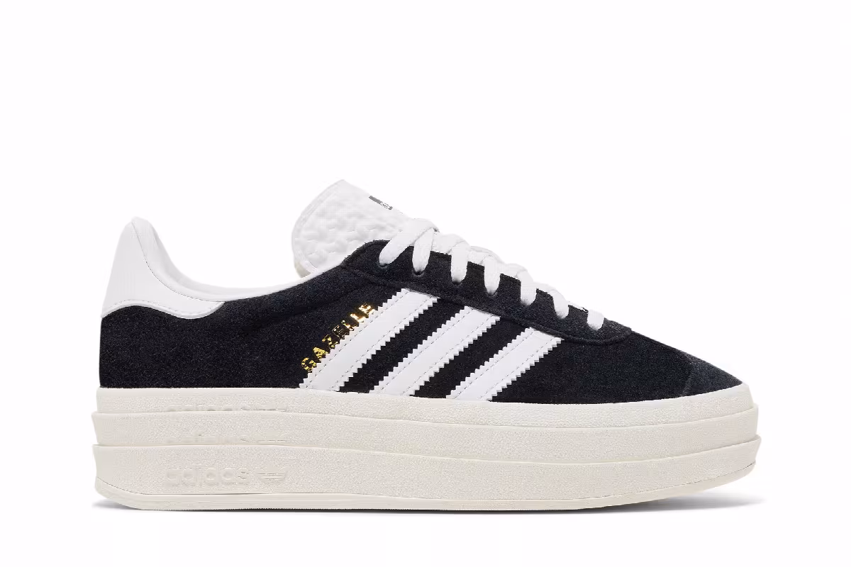 adidas Women's Gazelle Bold Black White, view 2