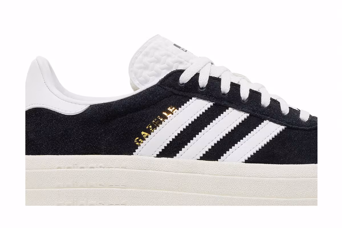 adidas Women's Gazelle Bold Black White, view 3
