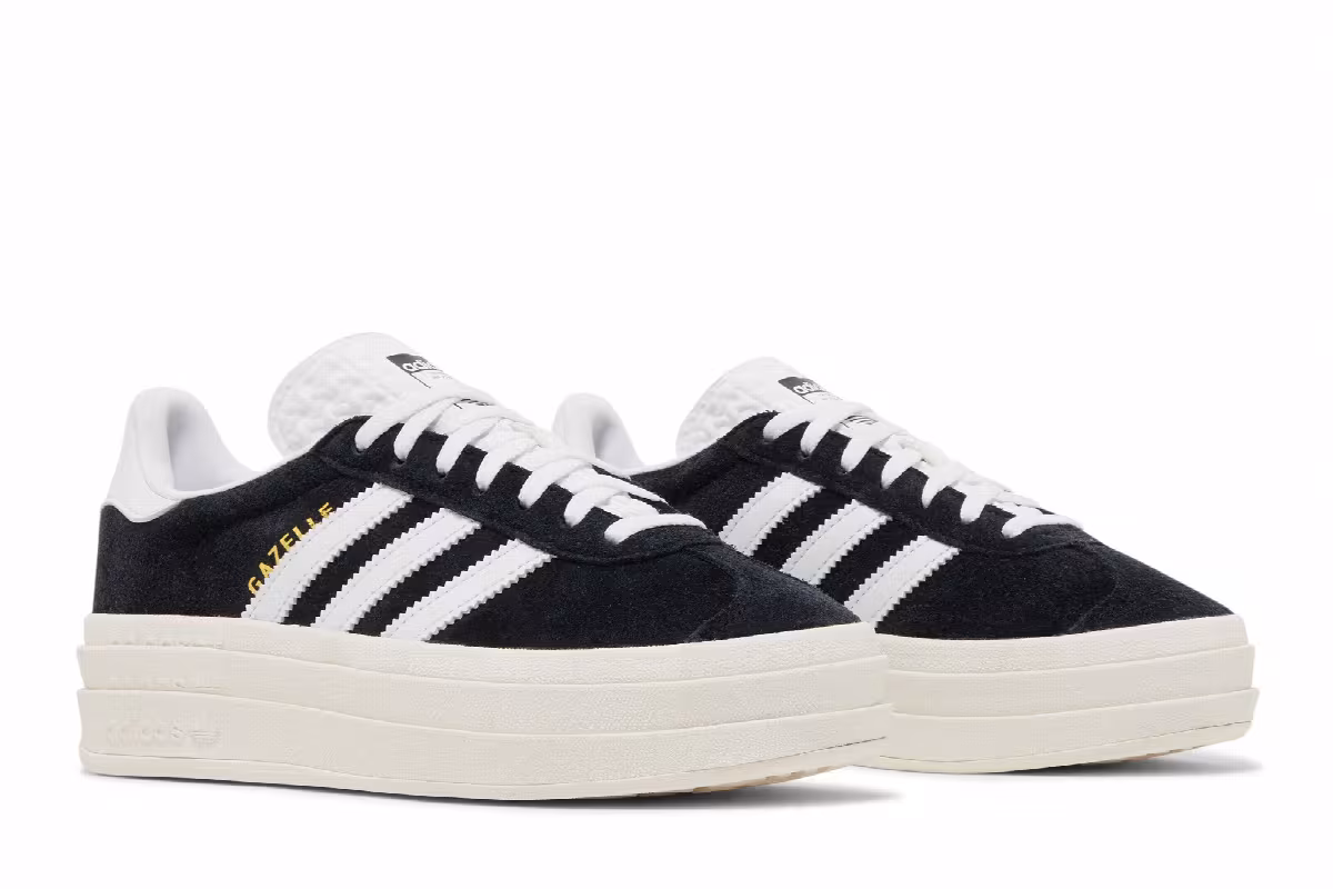 adidas Women's Gazelle Bold Black White, view 9