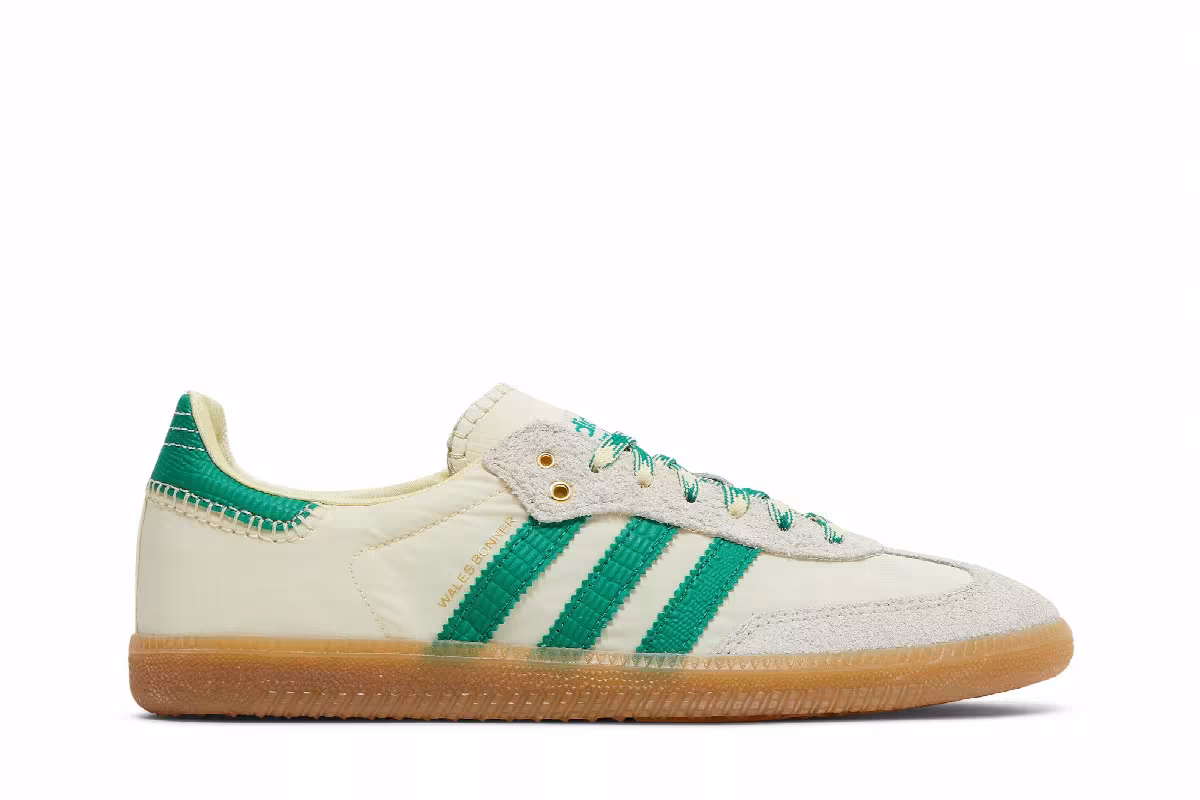 Wales Bonner x adidas Samba Cream White Bold Green, view 2