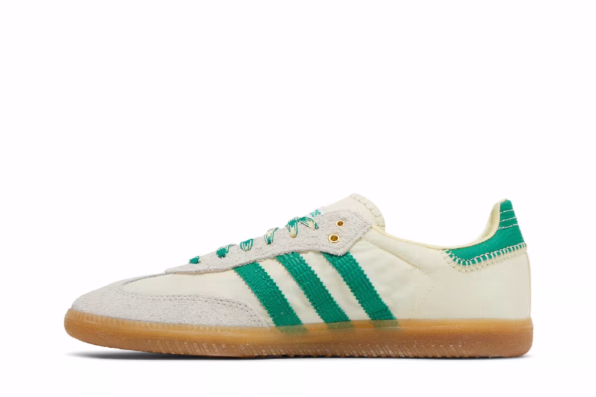 Wales Bonner x adidas Samba Cream White Bold Green, view 4