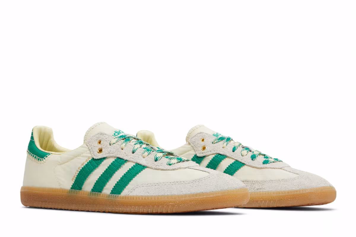 Wales Bonner x adidas Samba Cream White Bold Green, view 9