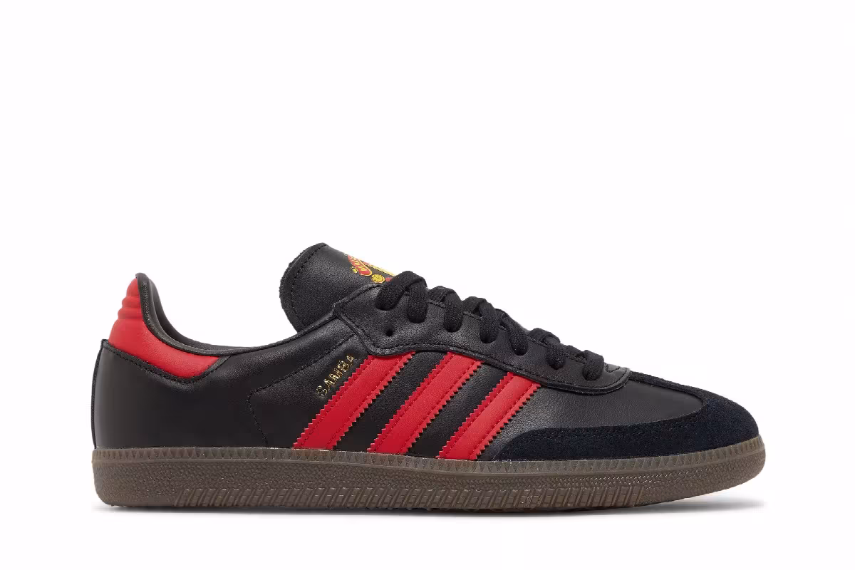 Manchester United x adidas Samba Team Black Real Red, view 2