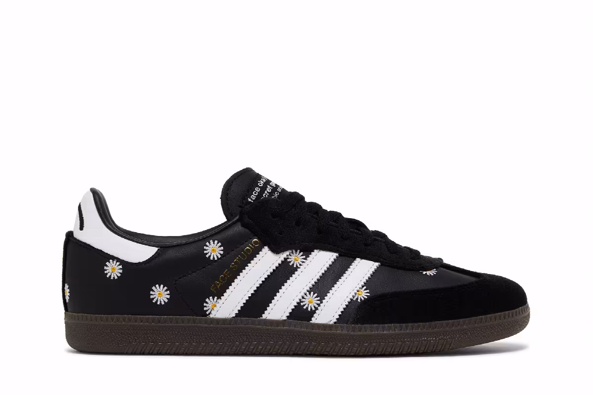 atmos x FACE x adidas Samba OG Embroidered Daisies, view 2