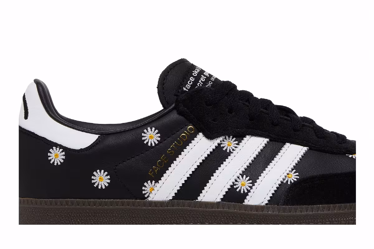 atmos x FACE x adidas Samba OG Embroidered Daisies, view 3