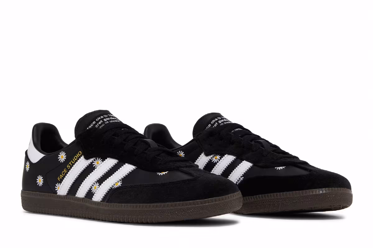 atmos x FACE x adidas Samba OG Embroidered Daisies, view 9