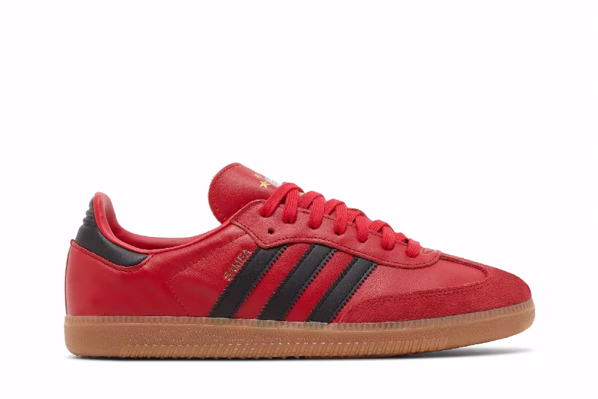FC Bayern Munich x adidas Samba Team Power Red Black, view 2