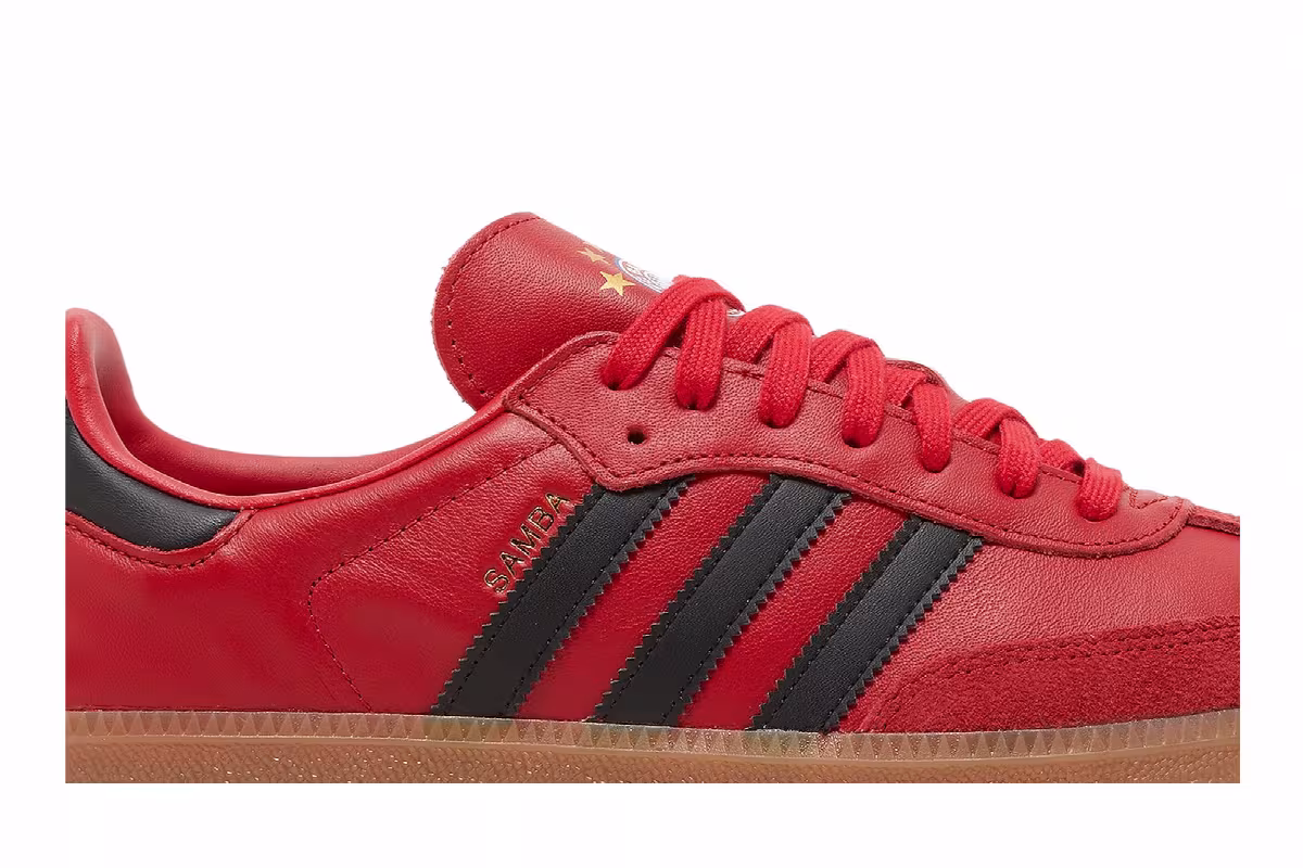 FC Bayern Munich x adidas Samba Team Power Red Black, view 3