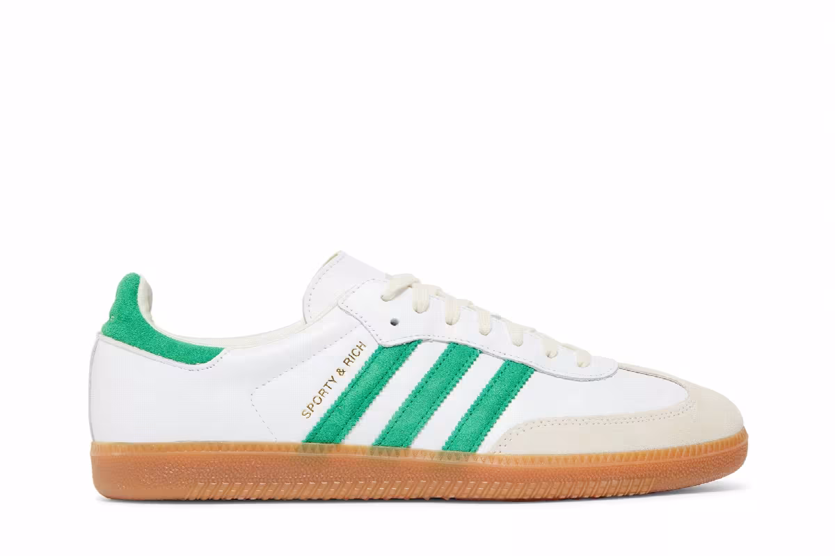 Sporty & Rich x adidas Samba OG White Green, view 2