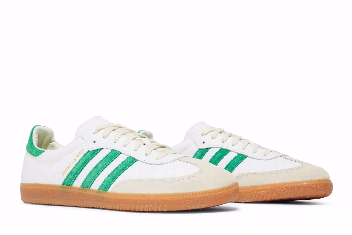 Sporty & Rich x adidas Samba OG White Green, view 9