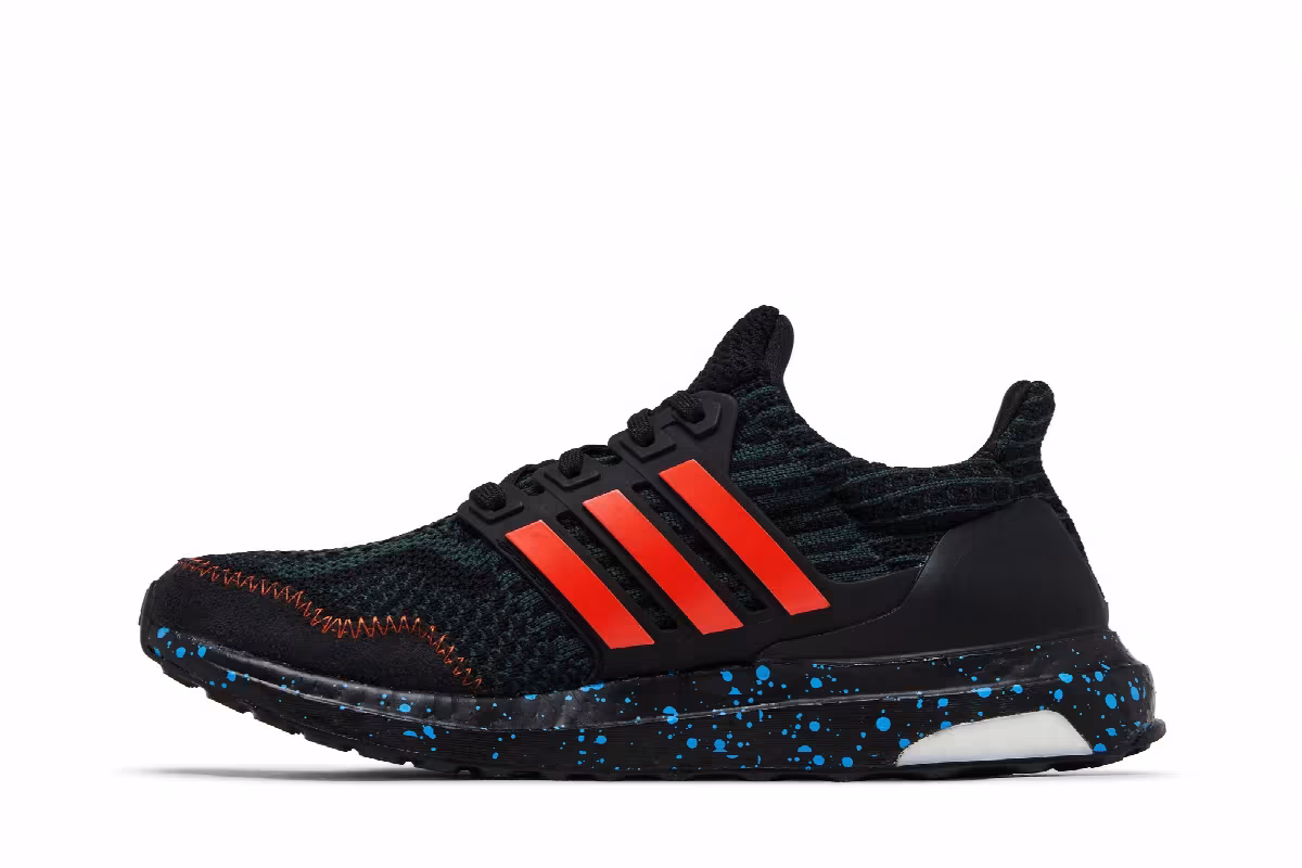 adidas UltraBoost 5.0 DNA J Black Impact Orange Speckled, view 4