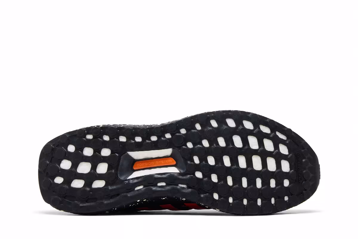 adidas Women's UltraBoost 5.0 DNA Black Wonder Red Speckled, view 5