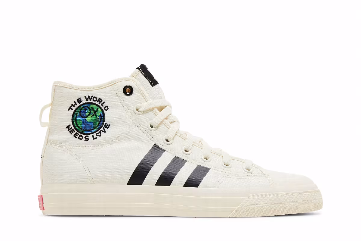 André Saraiva x adidas Nizza Hi RF The World Needs Love, view 2