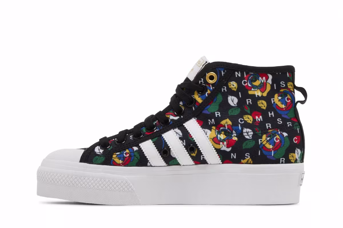 Rich Mnisi x adidas Women's Nizza Platform Mid Pop-Art Roses, view 4