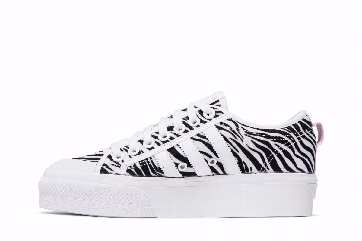 Adidas Women's Nizza Platform Zebra, view 4