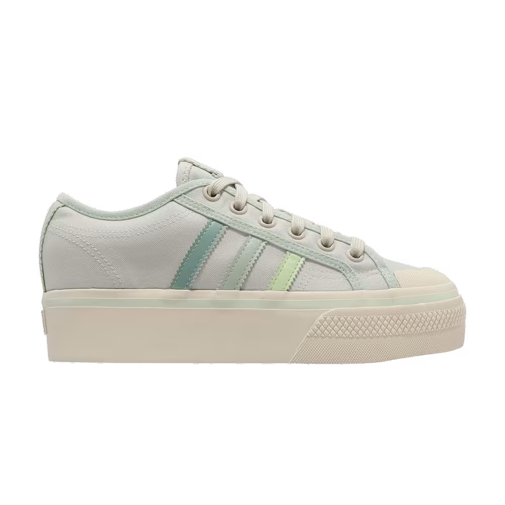 adidas Women's Nizza Platform Cream White Green