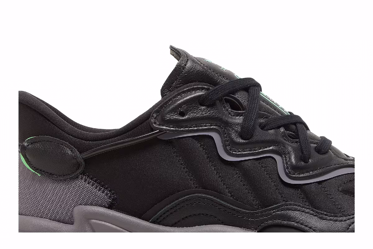 adidas Ozweego Black Charcoal Screaming Green, view 3