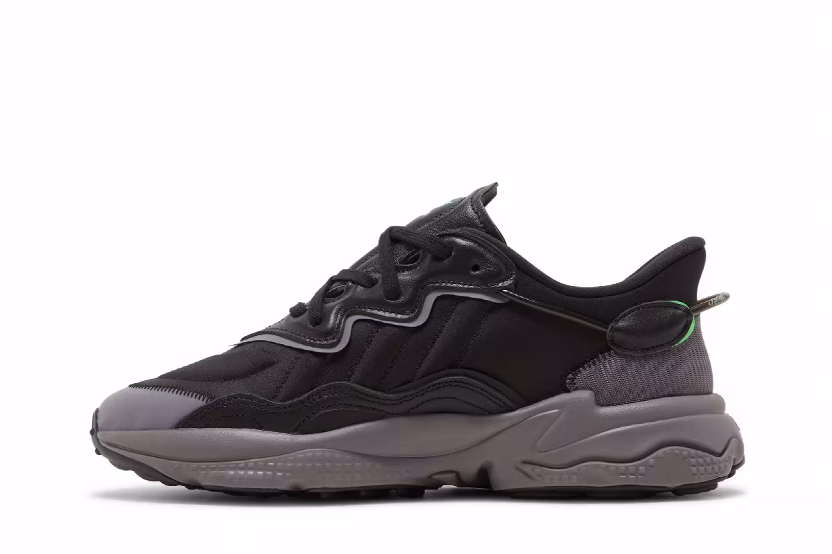 adidas Ozweego Black Charcoal Screaming Green, view 4