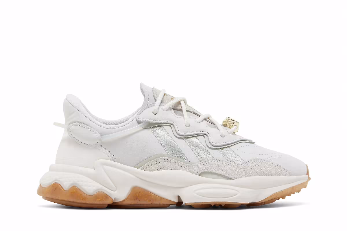 Adidas Women's Ozweego White Linen Green Gum, view 2