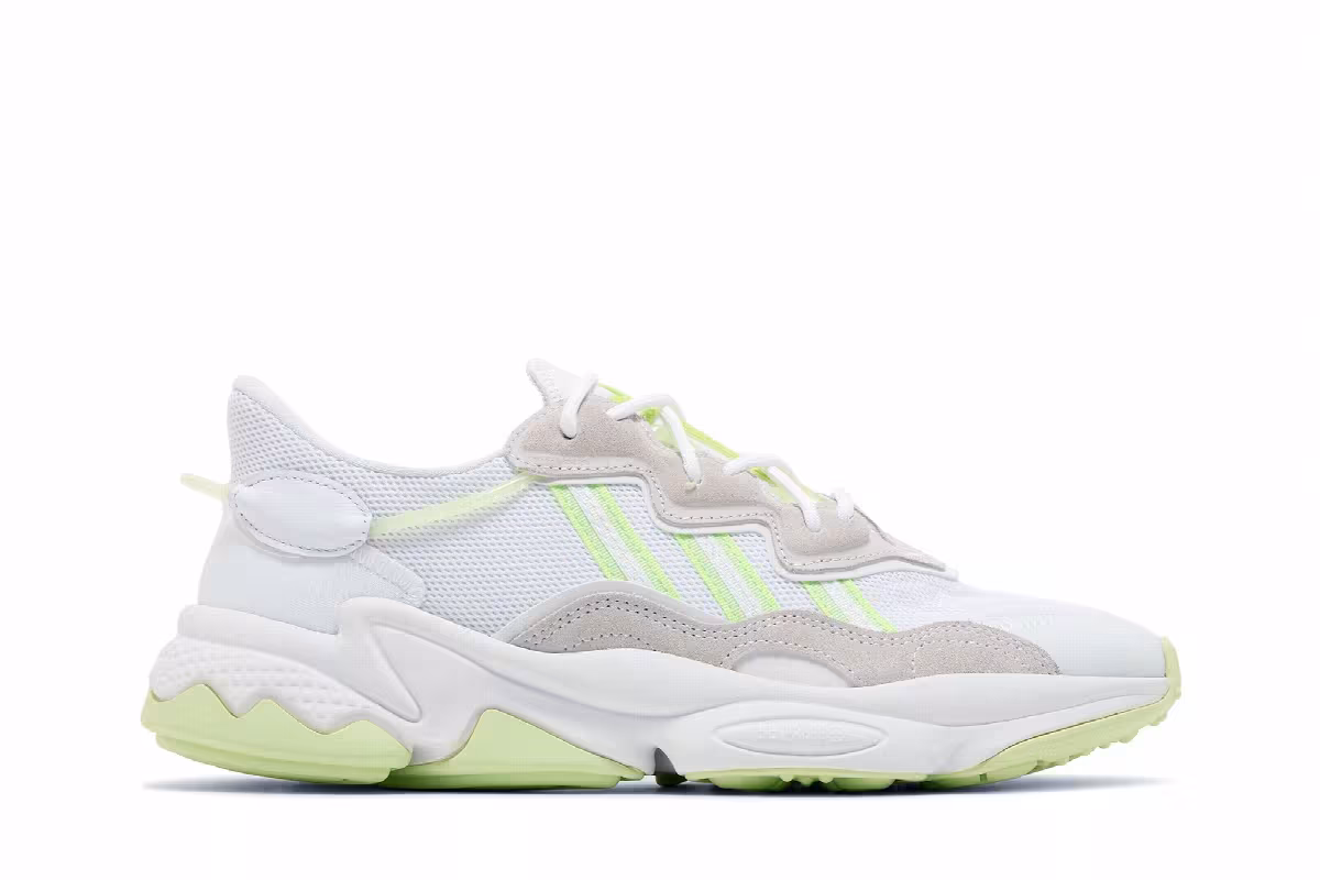 adidas Women's Ozweego White Pulse Lime, view 2