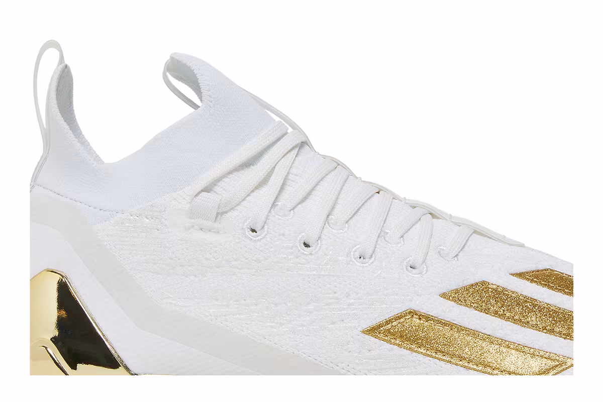 adidas Adizero Cleats Primeknit White Gold Metallic, view 3