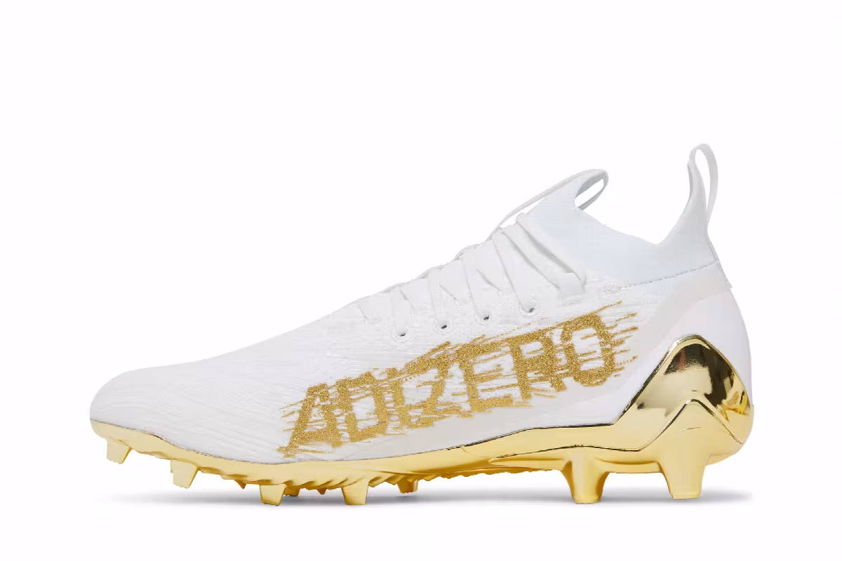 adidas Adizero Cleats Primeknit White Gold Metallic, view 4