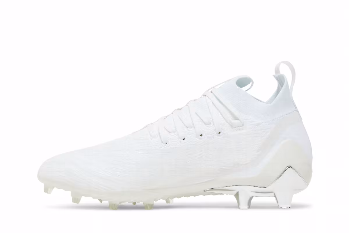 adidas Adizero Primeknit Cleats White Silver Metallic, view 4
