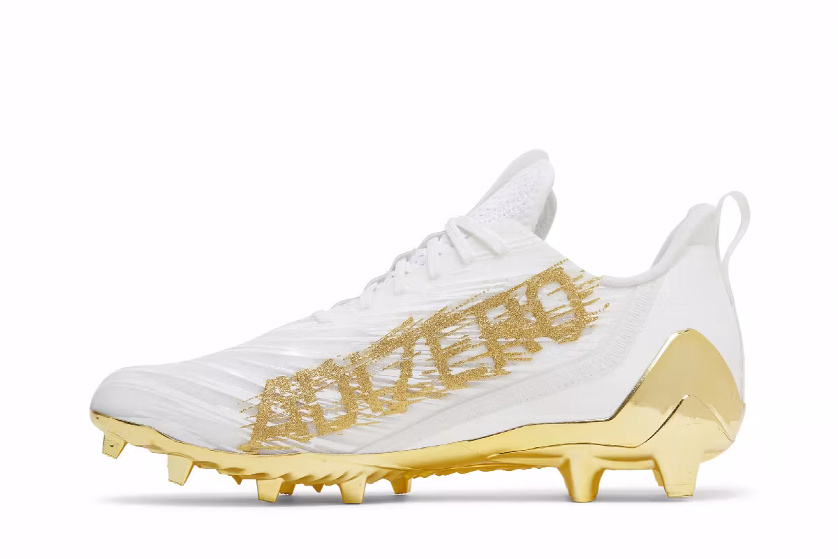 adidas Adizero Cleats White Gold Metallic, view 4