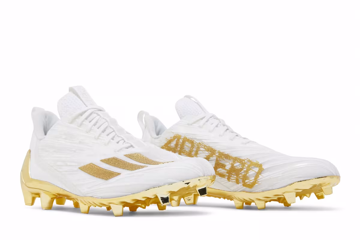 adidas Adizero Cleats White Gold Metallic, view 9