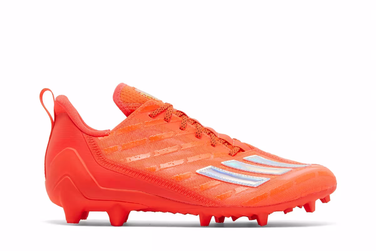 adidas Adizero Cleats Solar Red Silver Metallic, view 2