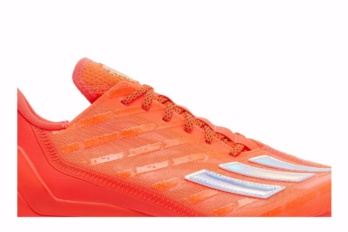 adidas Adizero Cleats Solar Red Silver Metallic, view 3