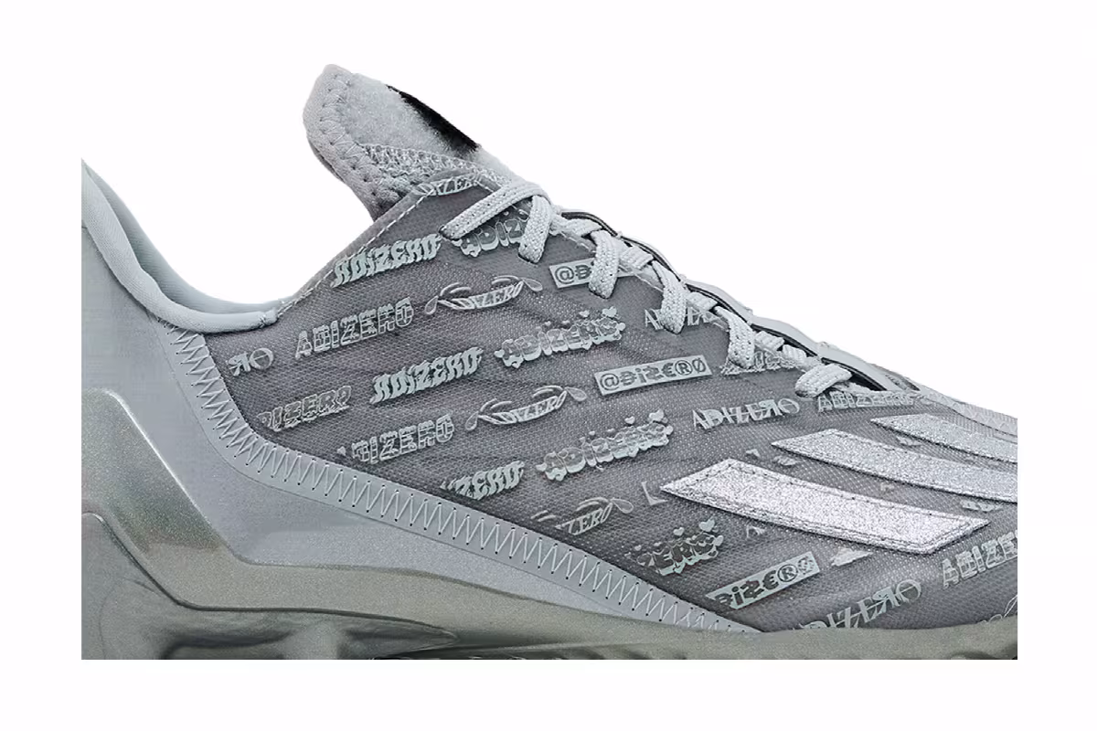 adidas Adizero Cleats Grey Silver Metallic, view 3