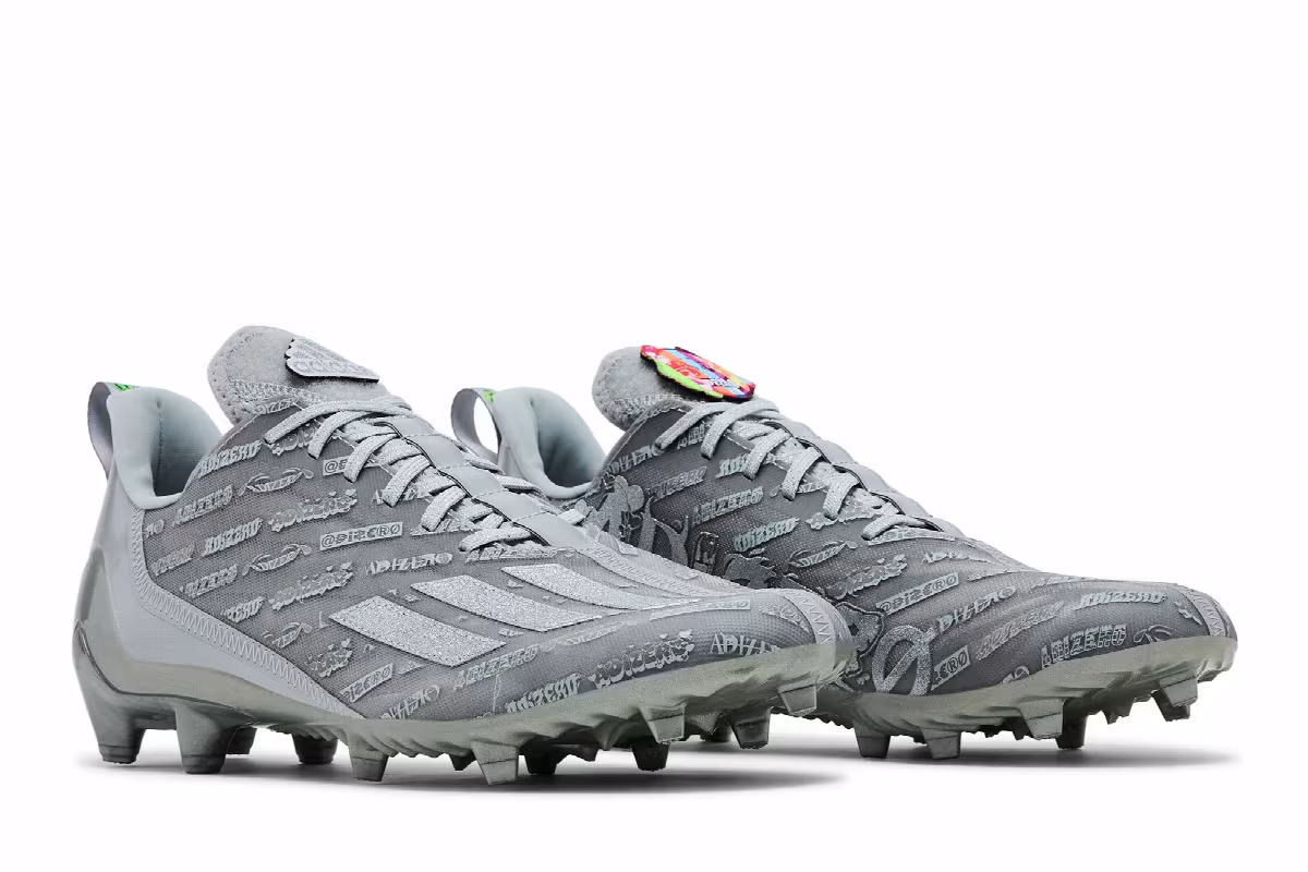 adidas Adizero Cleats Grey Silver Metallic, view 9