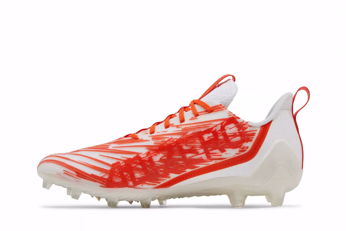 adidas Adizero Cleats White Team Orange, view 4