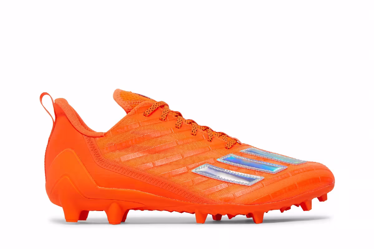 adidas Adizero Cleats Team Solar Orange Silver Metallic, view 2