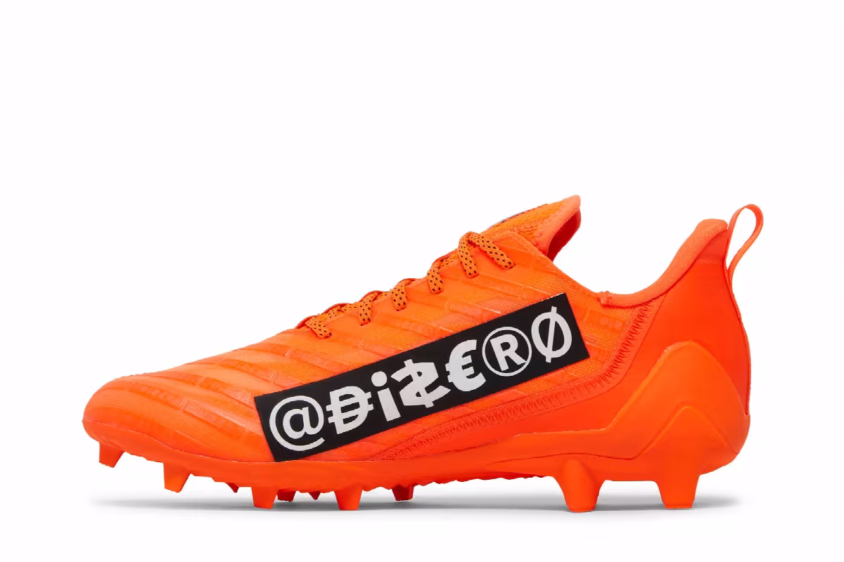 adidas Adizero Cleats Team Solar Orange Silver Metallic, view 4