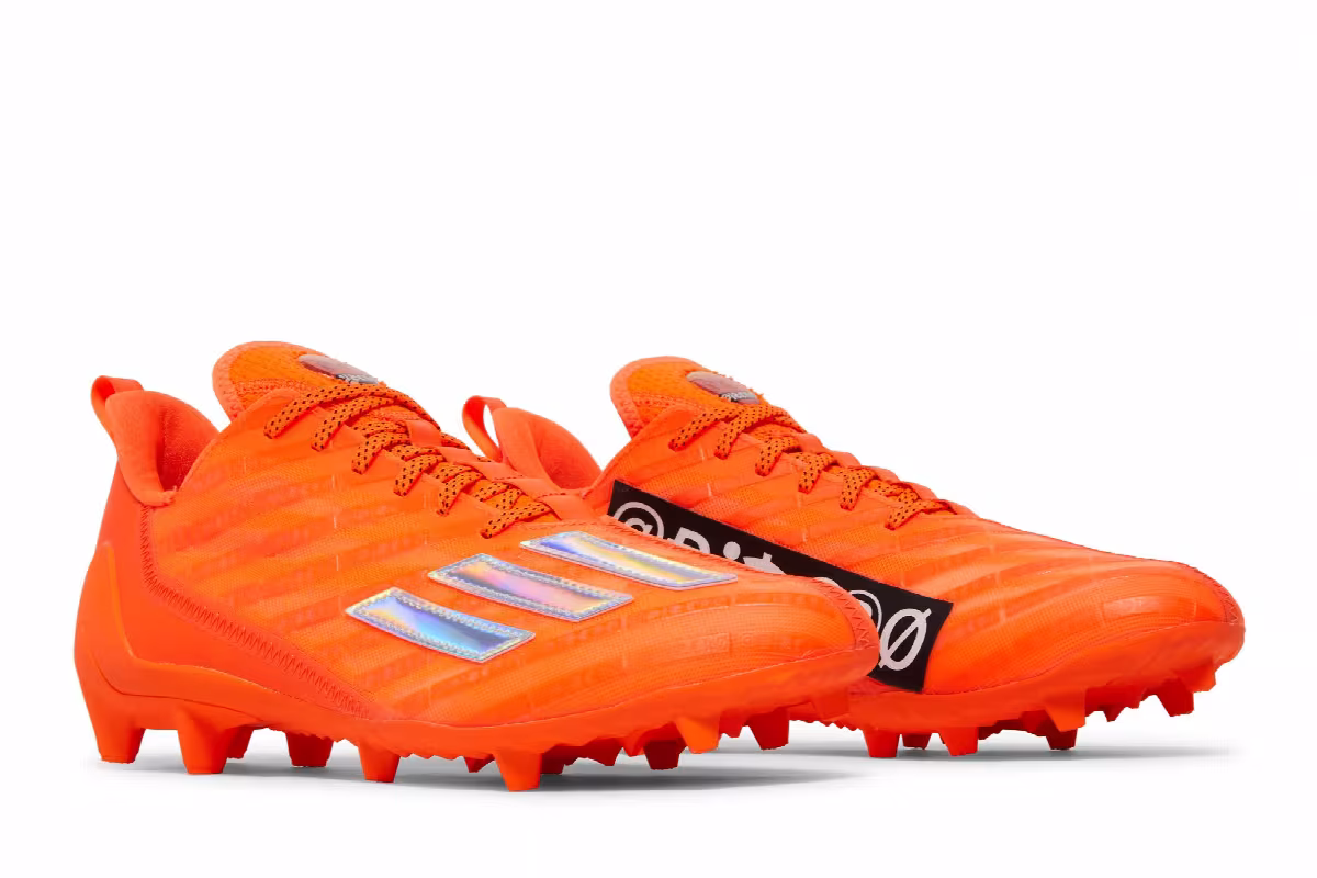 adidas Adizero Cleats Team Solar Orange Silver Metallic, view 9