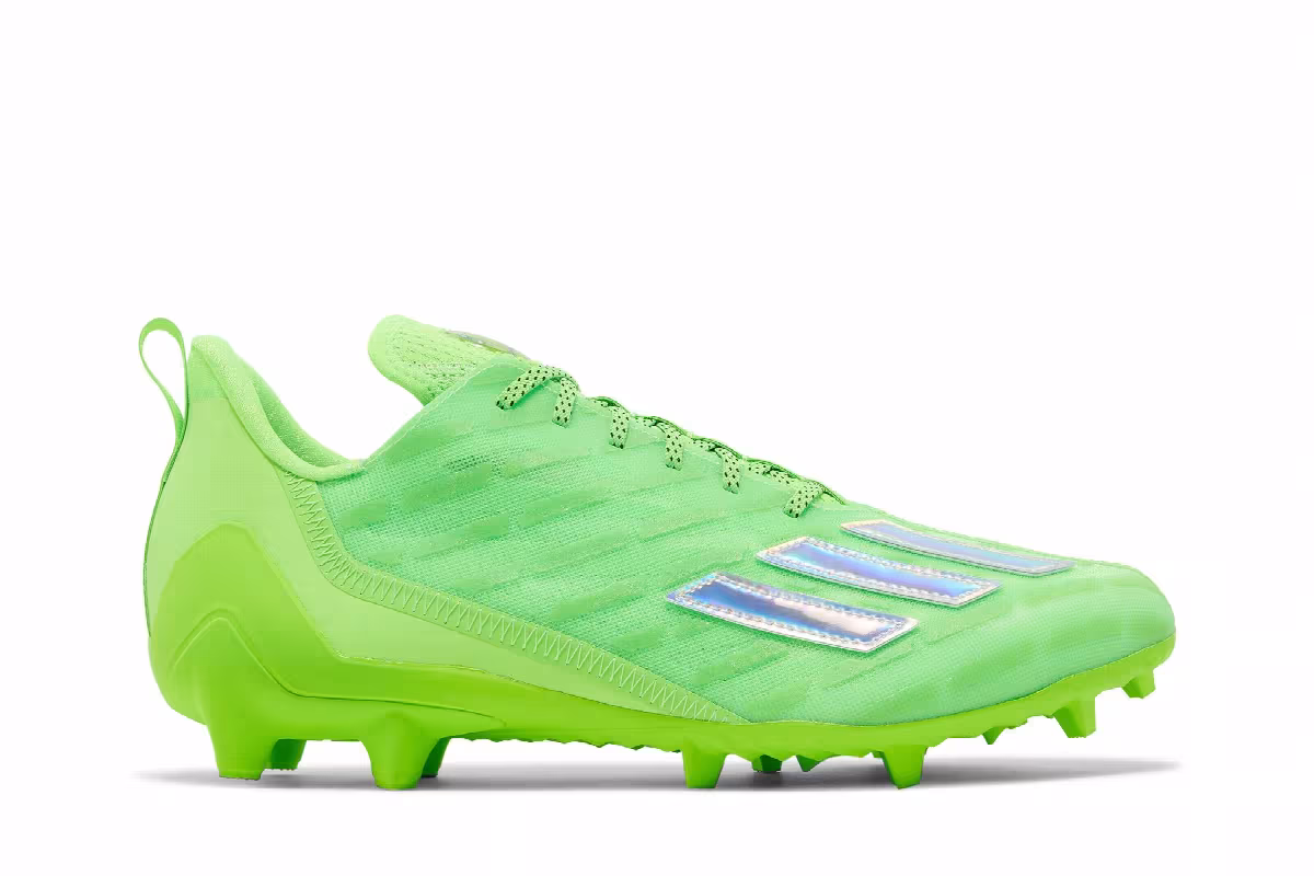 adidas Adizero Cleats Team Solar Green Silver Metallic, view 2