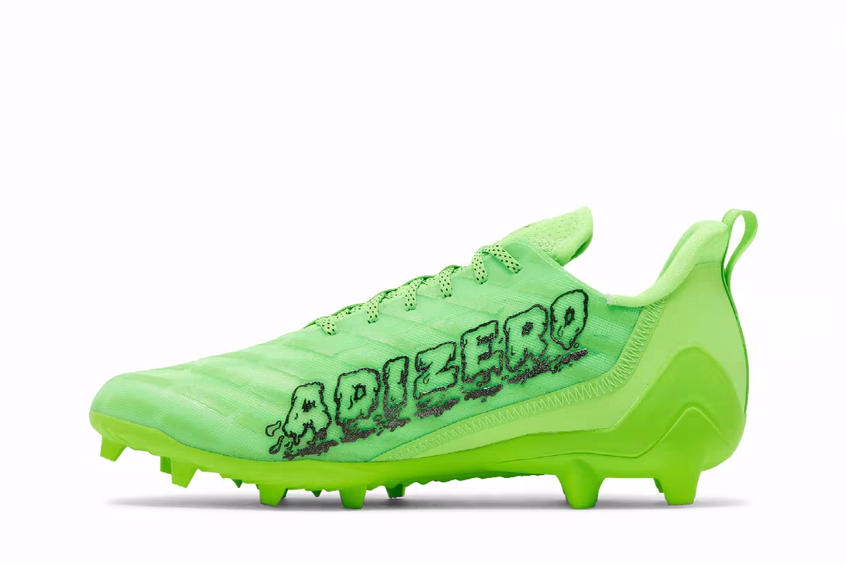 adidas Adizero Cleats Team Solar Green Silver Metallic, view 4