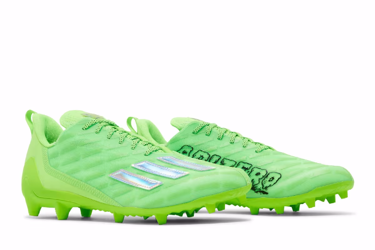 adidas Adizero Cleats Team Solar Green Silver Metallic, view 9