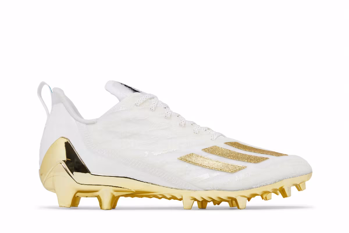 adidas Adizero Cleats White Gold Metallic, view 2