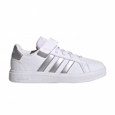 Adidas Grand Court 2.0 Little Kid 'White Matte Silver'