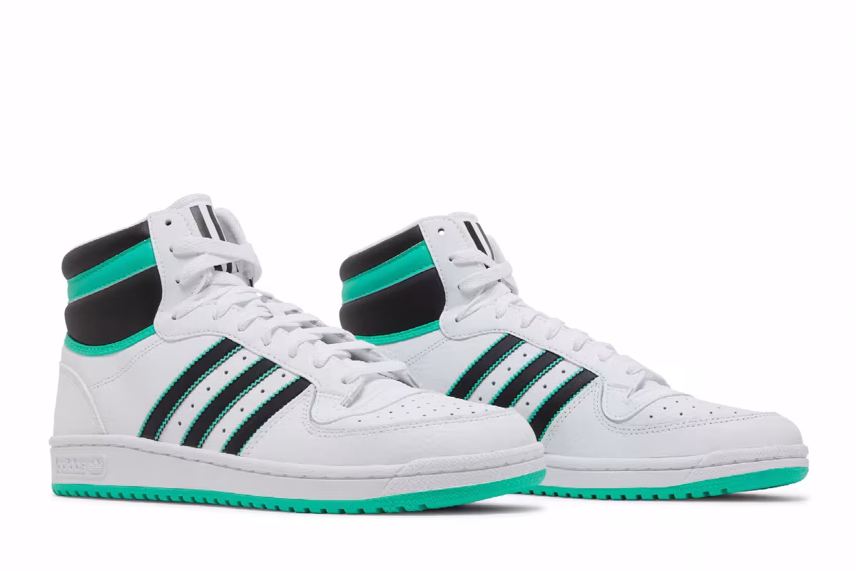 adidas Top Ten RB White Hi-Res Green, view 9