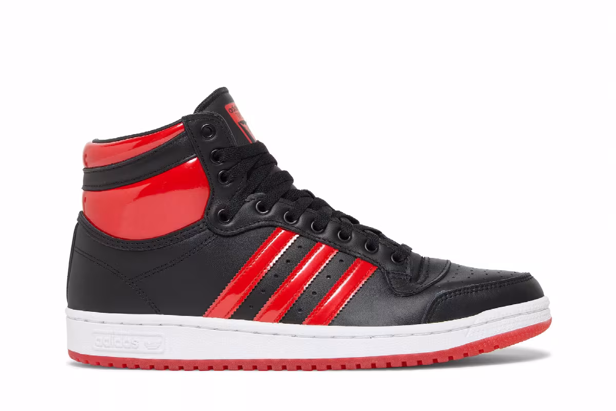 adidas Top Ten High Black Vivid Red, view 2
