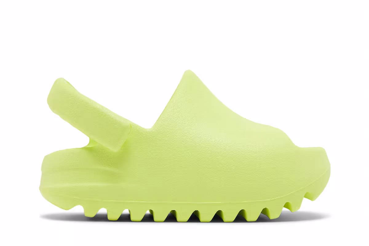 adidas Yeezy Slides Infants Glow Green 2022, view 2