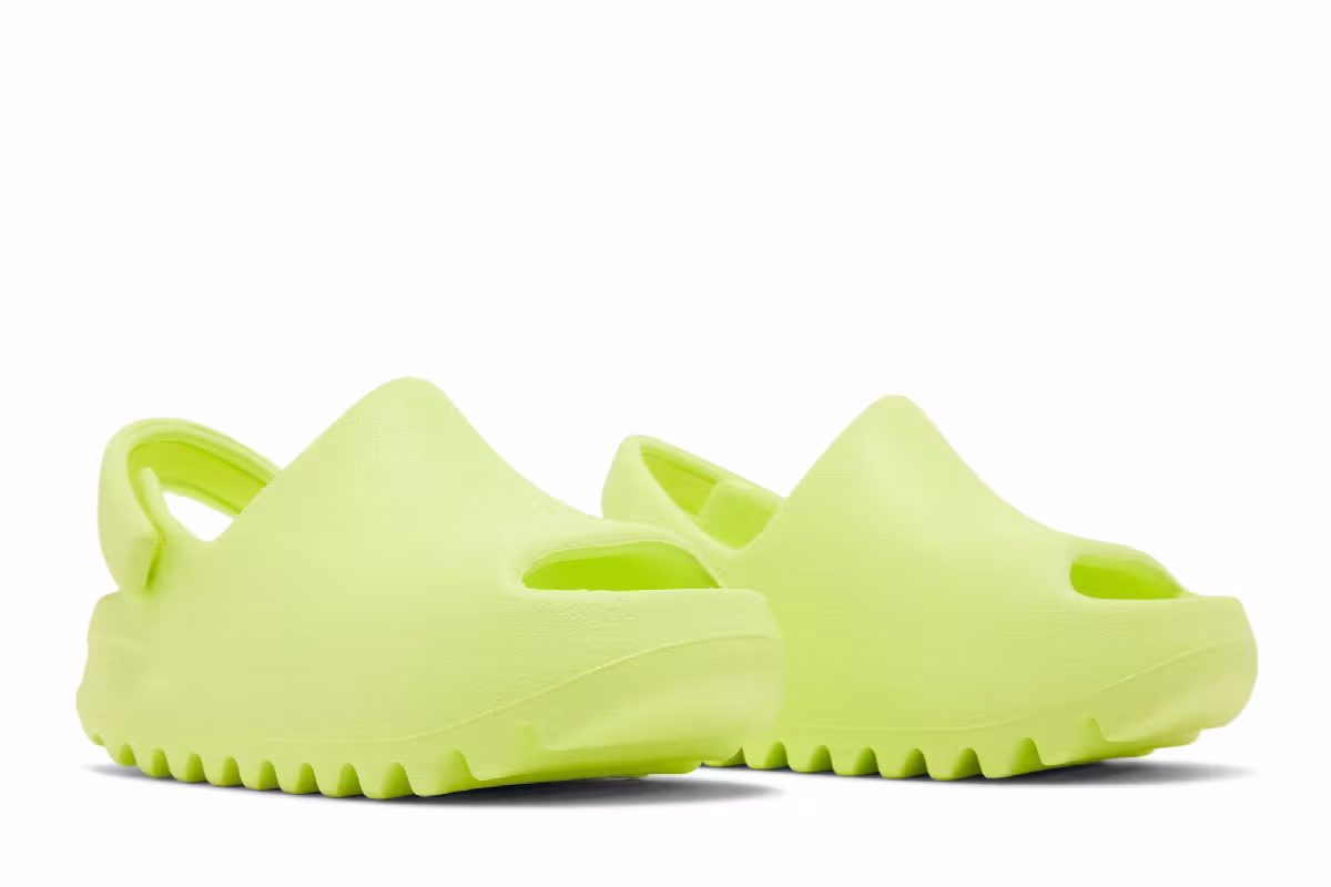 adidas Yeezy Slides Infants Glow Green 2022, view 9