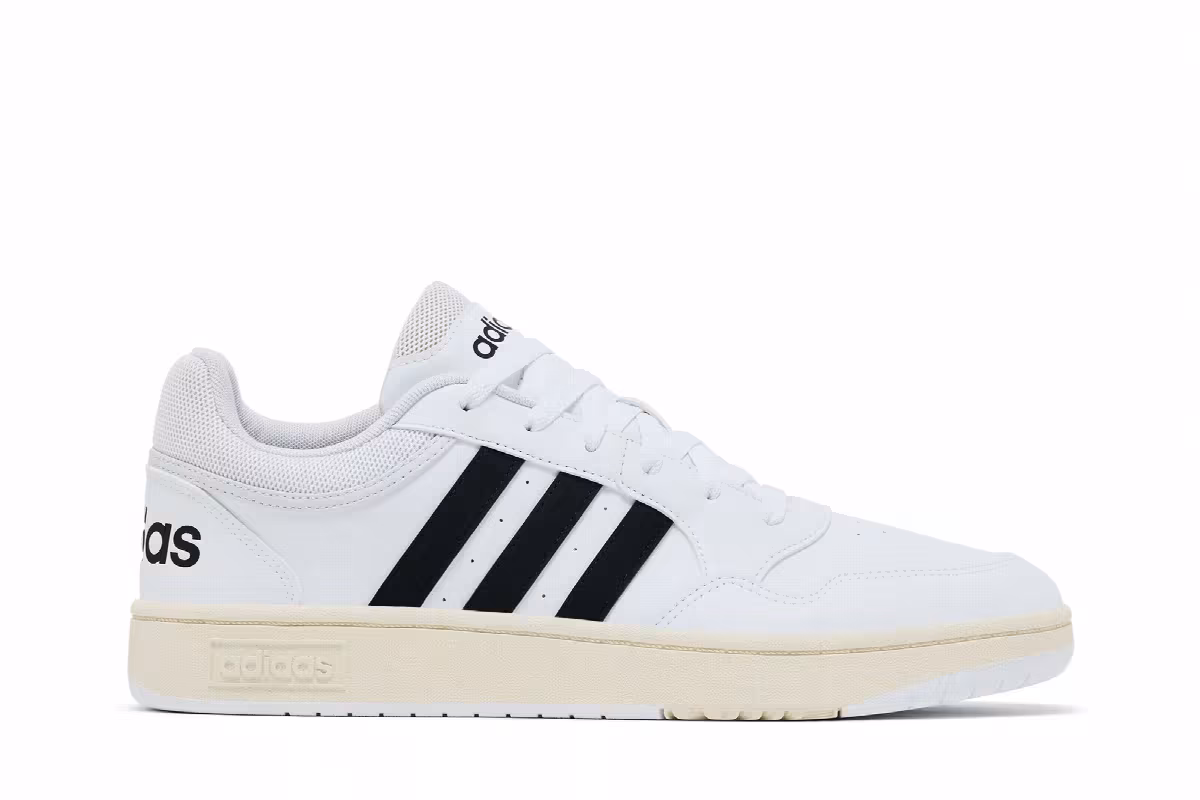 adidas Hoops 3.0 Low White Black, view 2