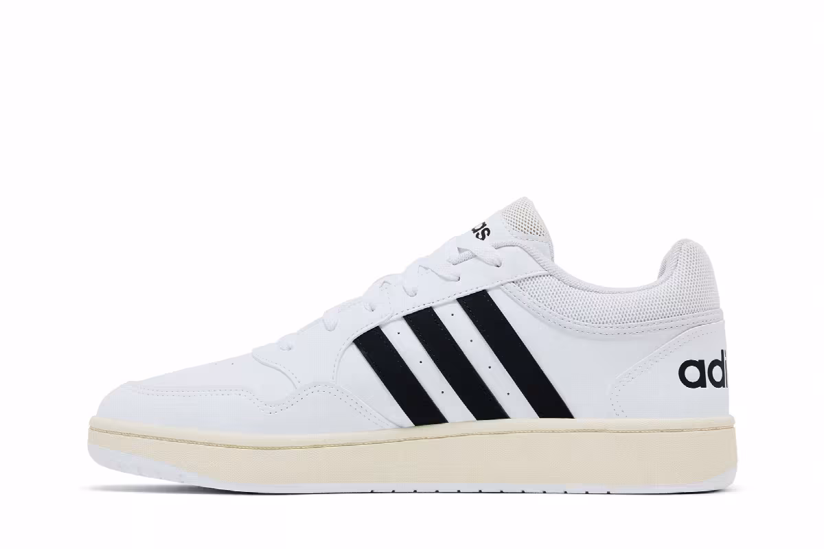 adidas Hoops 3.0 Low White Black, view 4